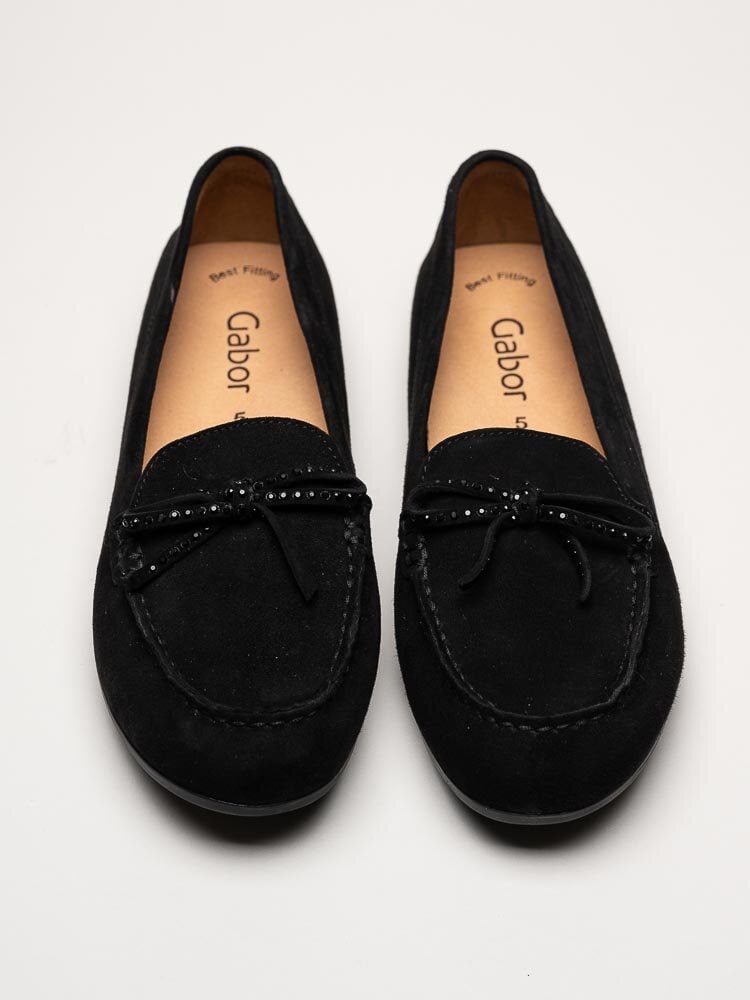 Gabor - Svarta loafers i mocka