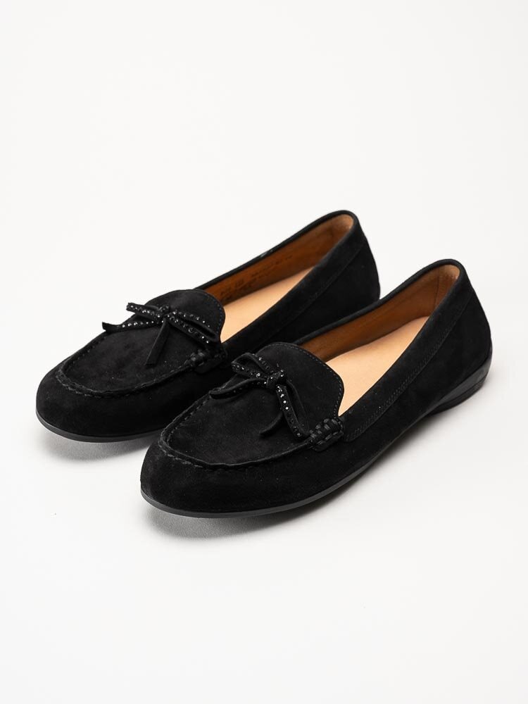 Gabor - Svarta loafers i mocka