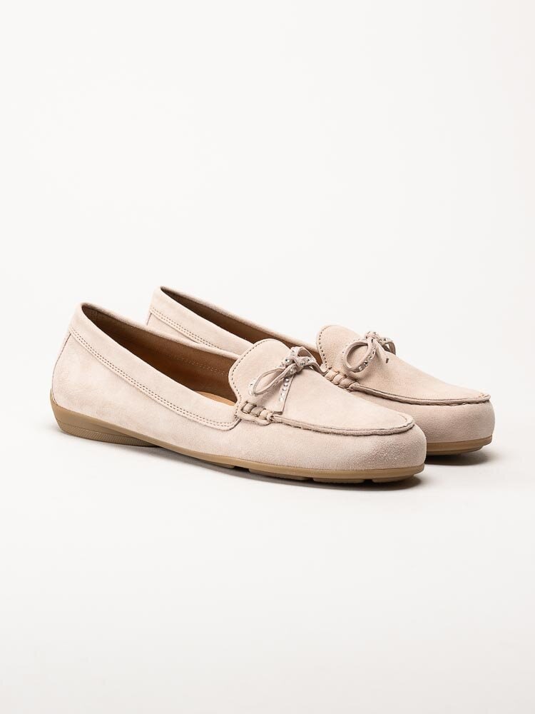 Gabor - Beige loafers med dekorativ rosett