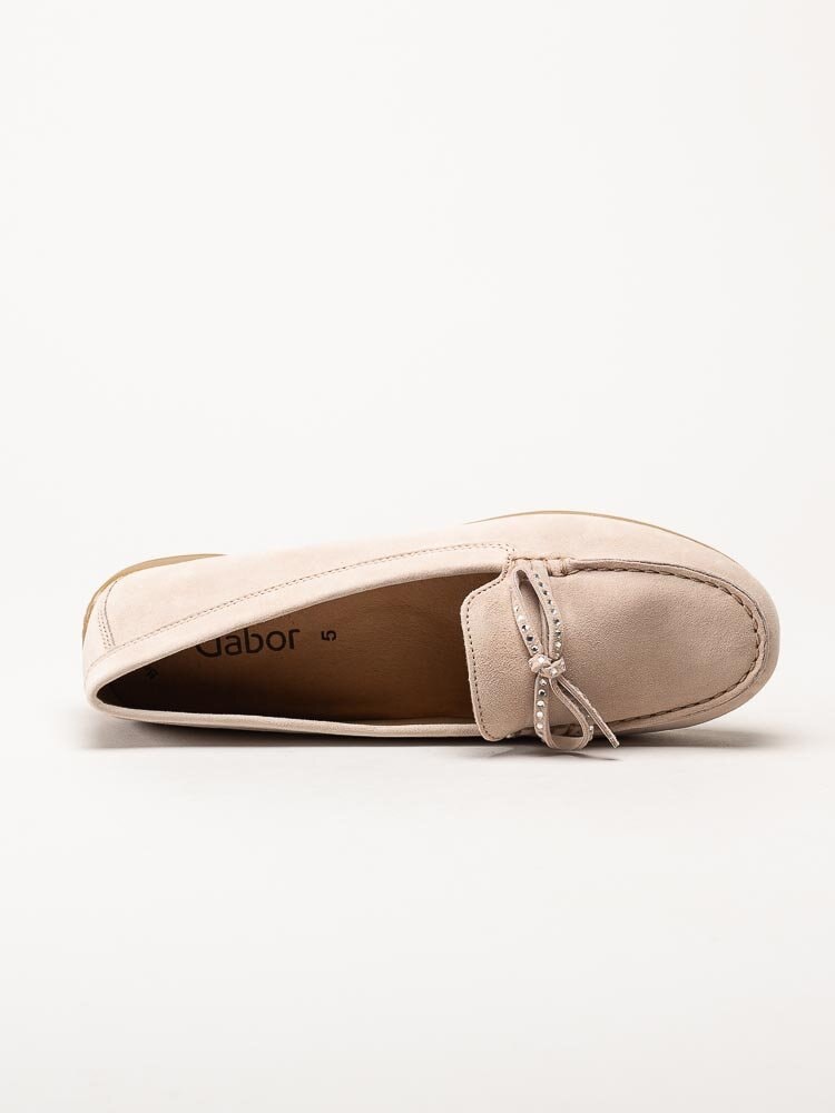 Gabor - Beige loafers med dekorativ rosett