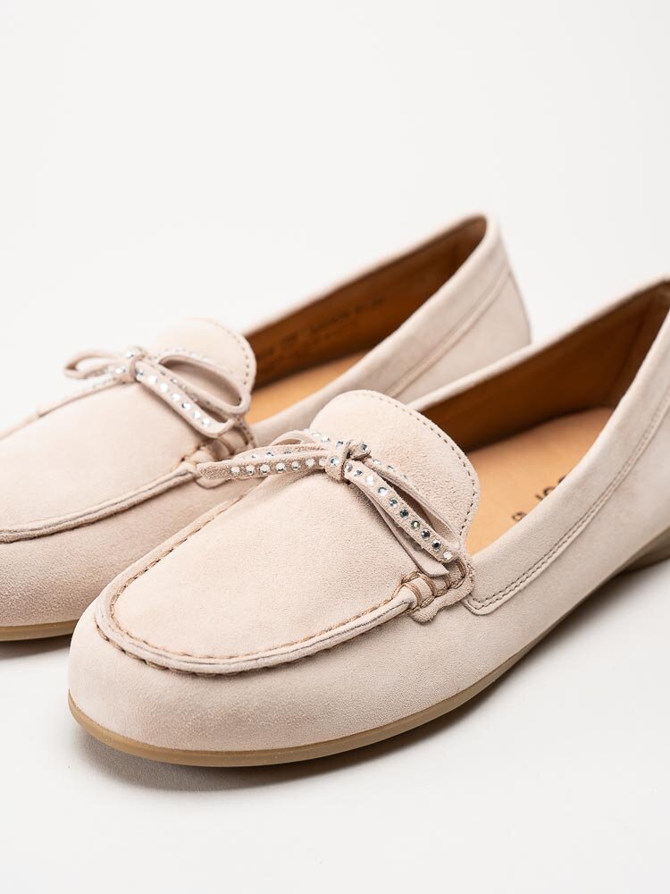 Gabor - Beige loafers med dekorativ rosett