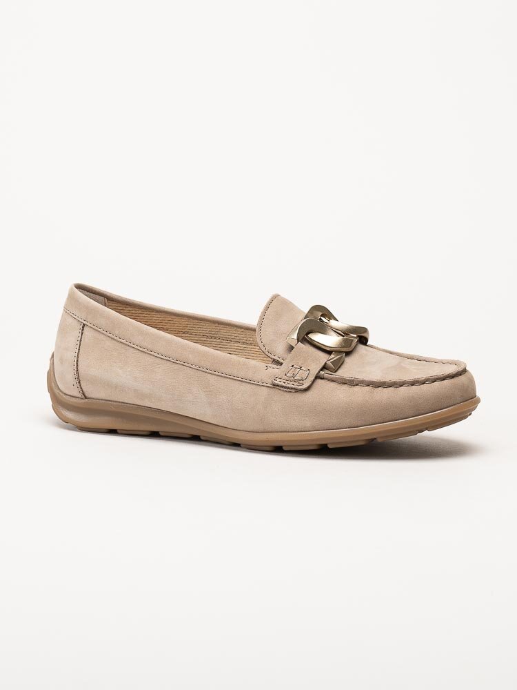 Gabor - Beige loafers i nubuck