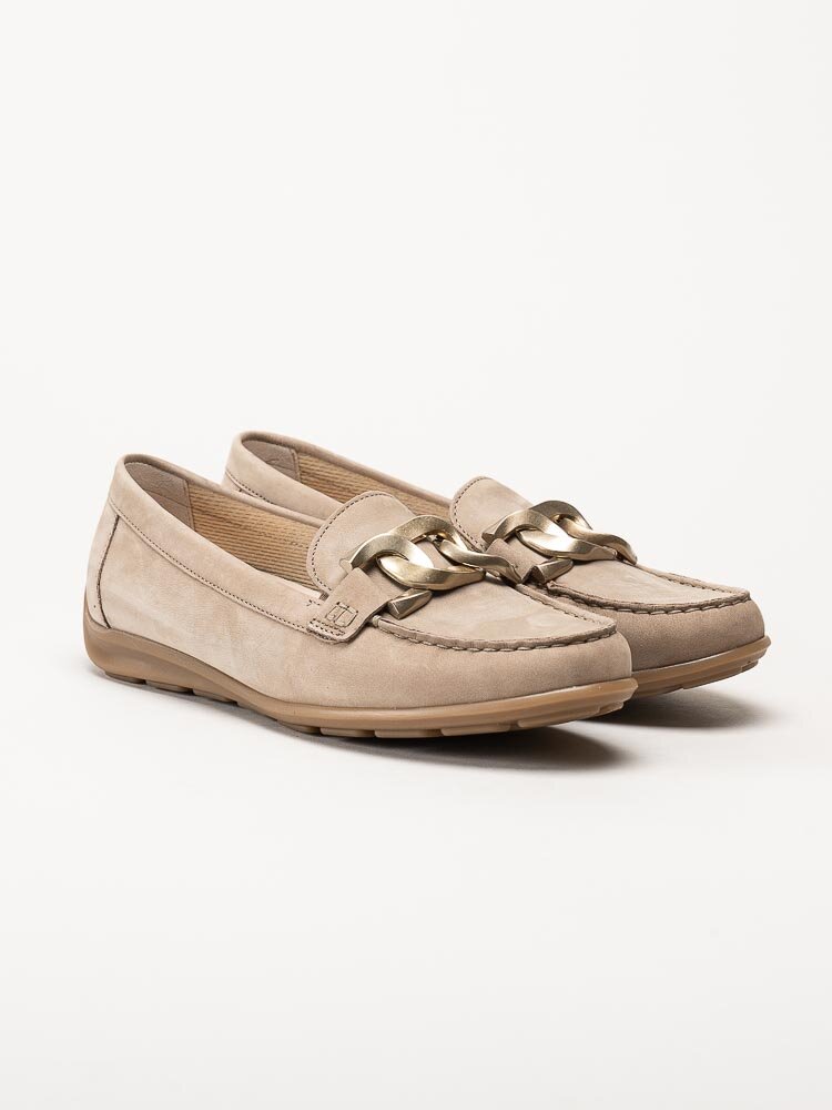 Gabor - Beige loafers i nubuck