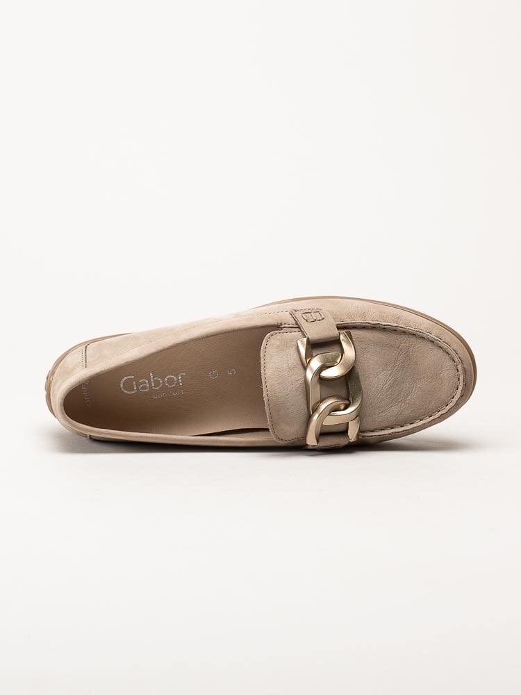 Gabor - Beige loafers i nubuck