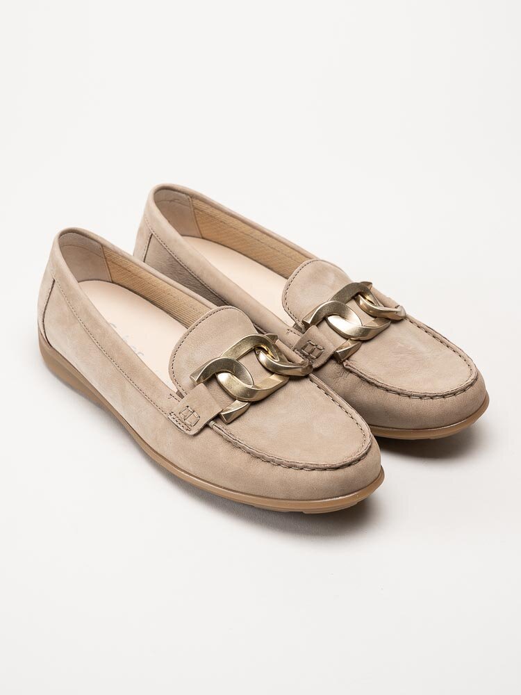 Gabor - Beige loafers i nubuck