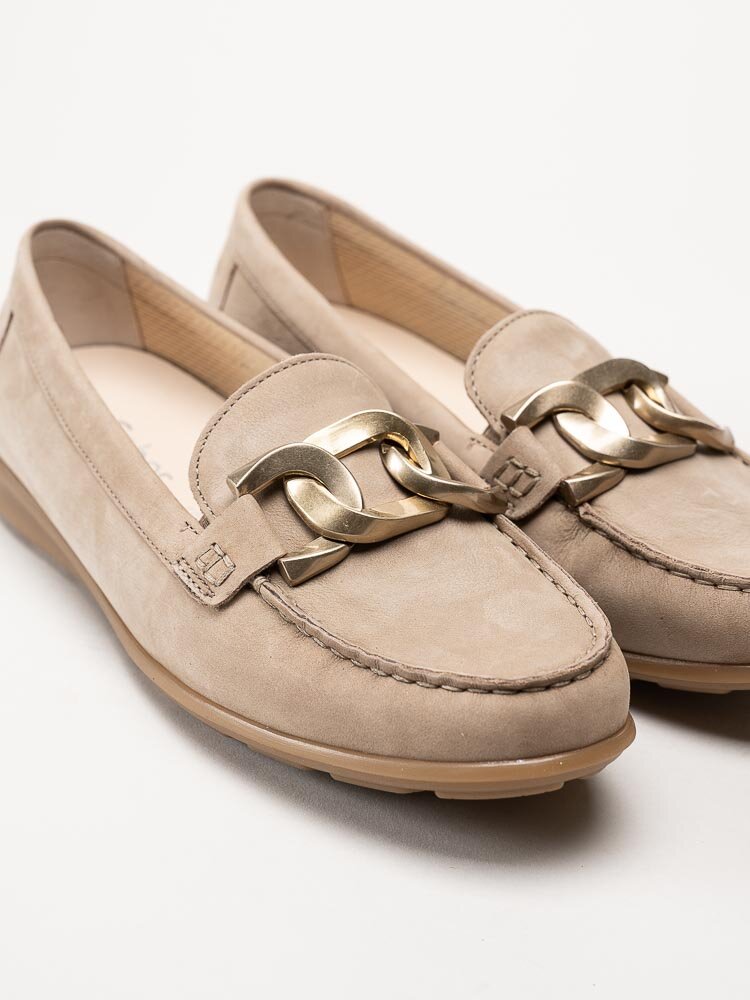 Gabor - Beige loafers i nubuck