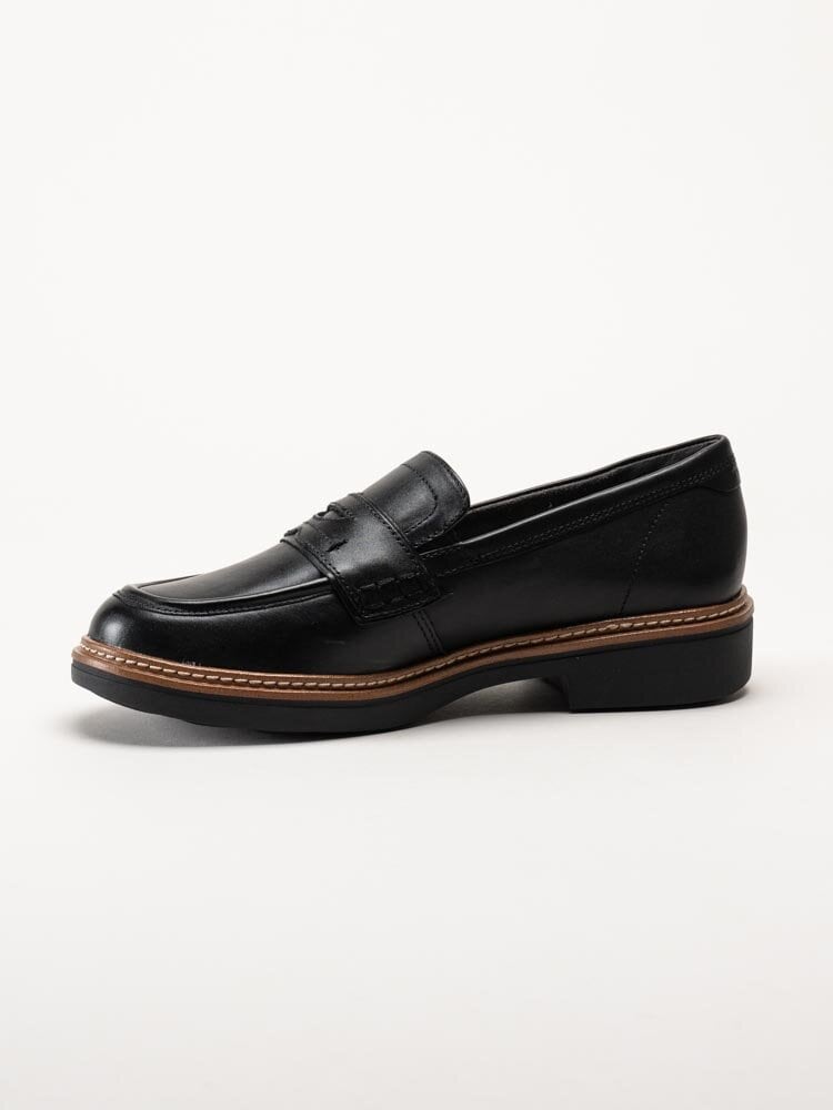 Tamaris Comfort - Svarta loafers i skinn