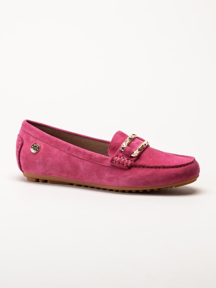 Novita - Parma Flat - Rosa loafers med guldfärgat spänne