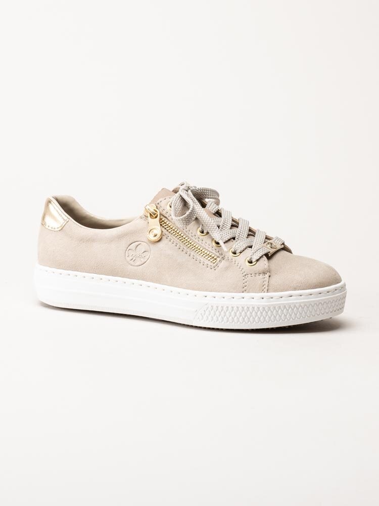 Rieker - Beige sneakers i mocka