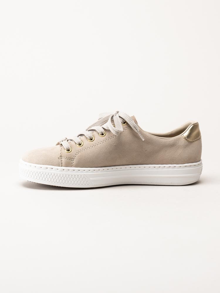 Rieker - Beige sneakers i mocka