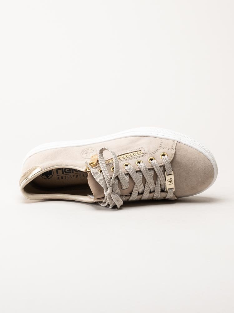 Rieker - Beige sneakers i mocka