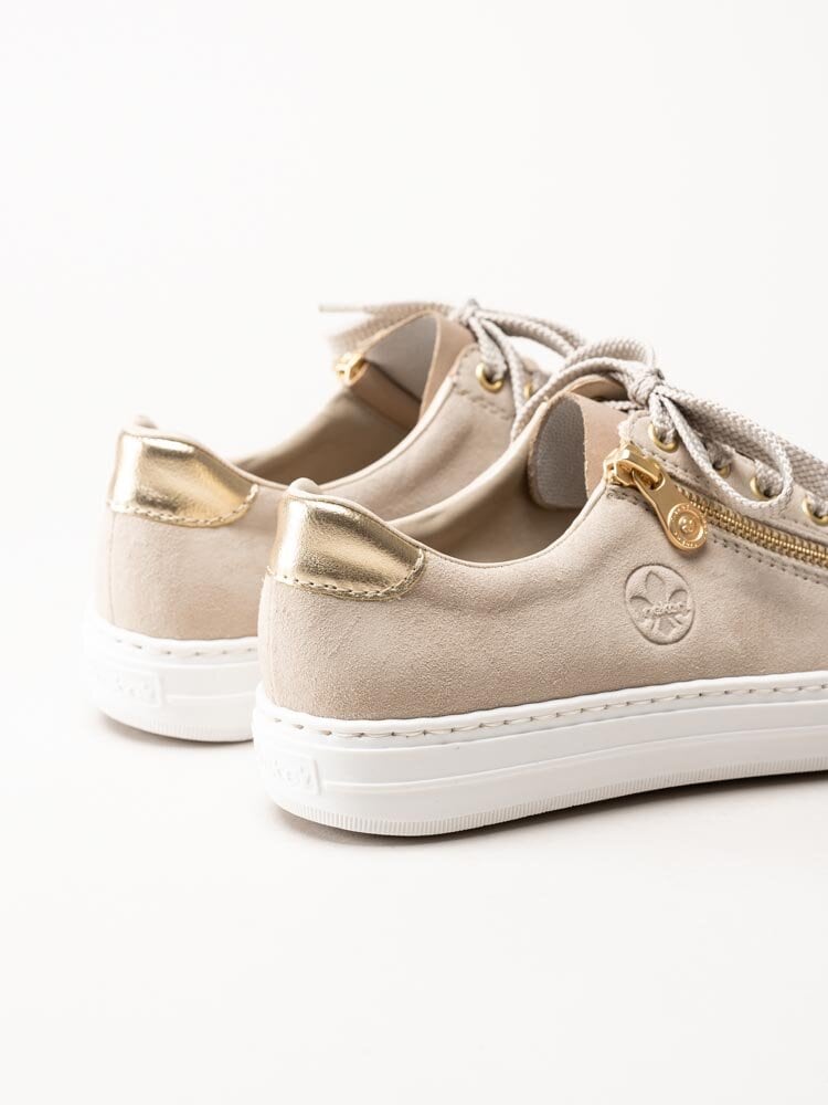 Rieker - Beige sneakers i mocka