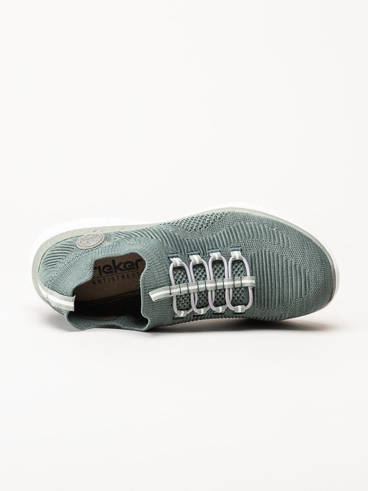 Rieker - Gröna slip on skor i textil