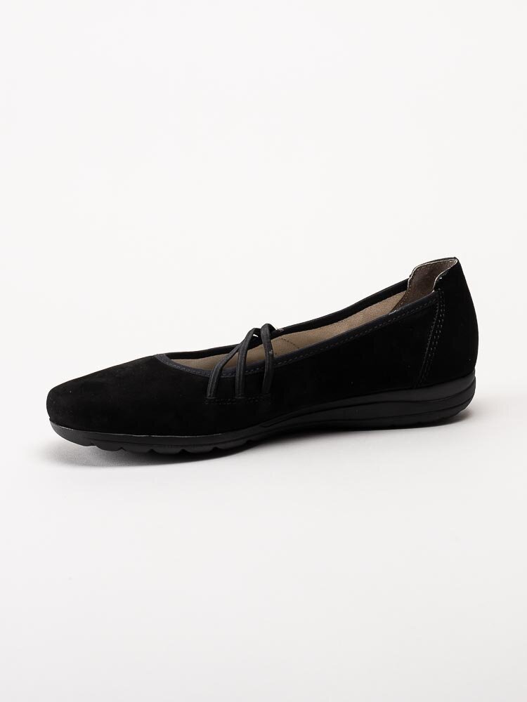 Rieker - Svarta ballerinaskor i nubuck