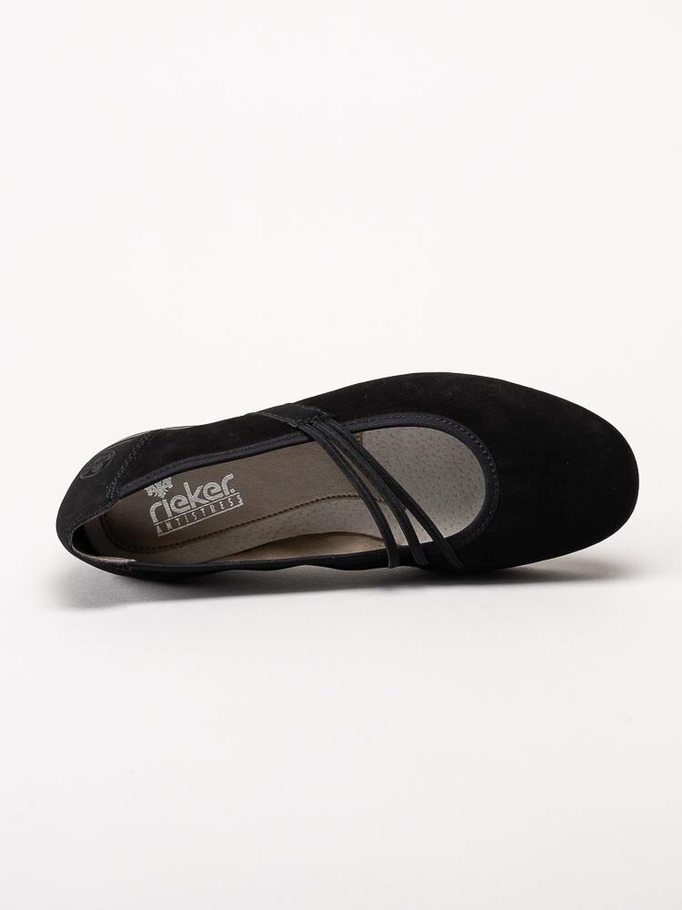 Rieker - Svarta ballerinaskor i nubuck