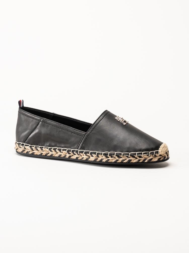 Tommy Hilfiger - Flat Espadrille - Svarta espadrillos i skinn