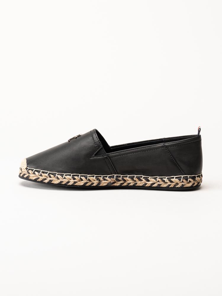 Tommy Hilfiger - Flat Espadrille - Svarta espadrillos i skinn