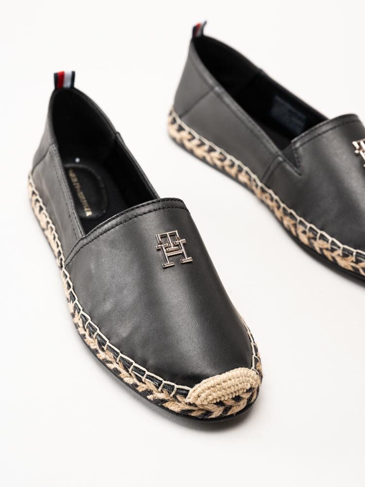 Tommy Hilfiger - Flat Espadrille - Svarta espadrillos i skinn