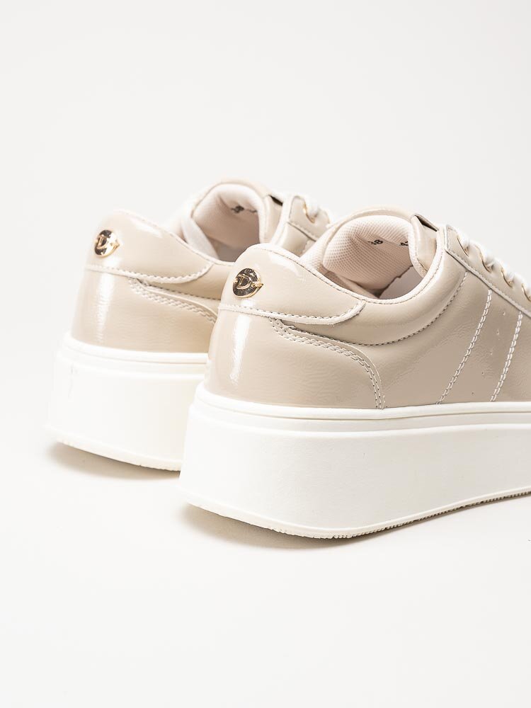 Duffy - Beige platåsneakers i lack