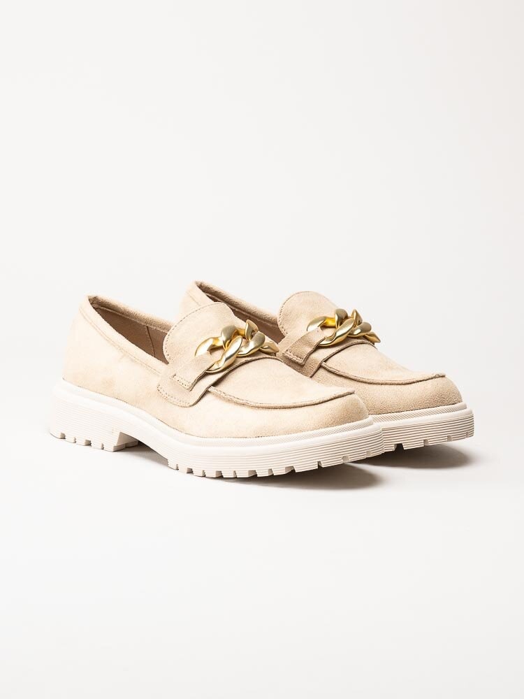 Duffy - Beige loafers i mockaimitation