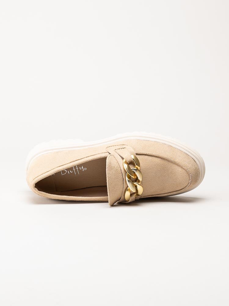 Duffy - Beige loafers i mockaimitation