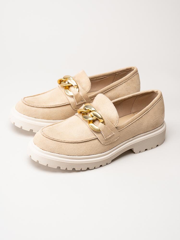 Duffy - Beige loafers i mockaimitation