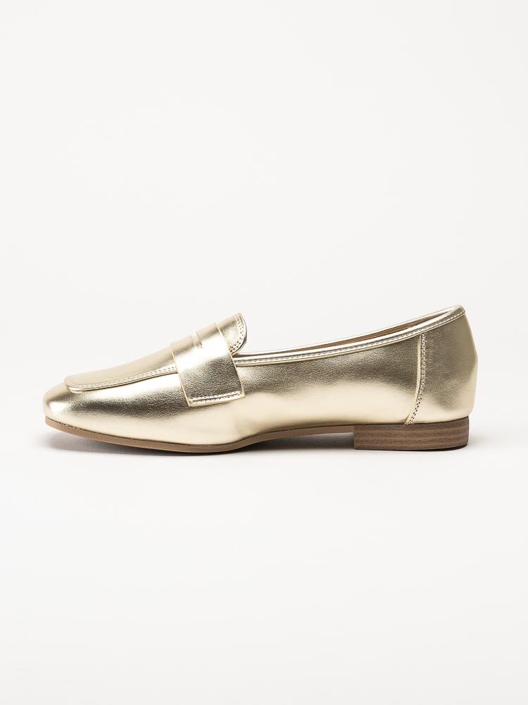 Duffy - Guldmetallic loafers i skinnimitation