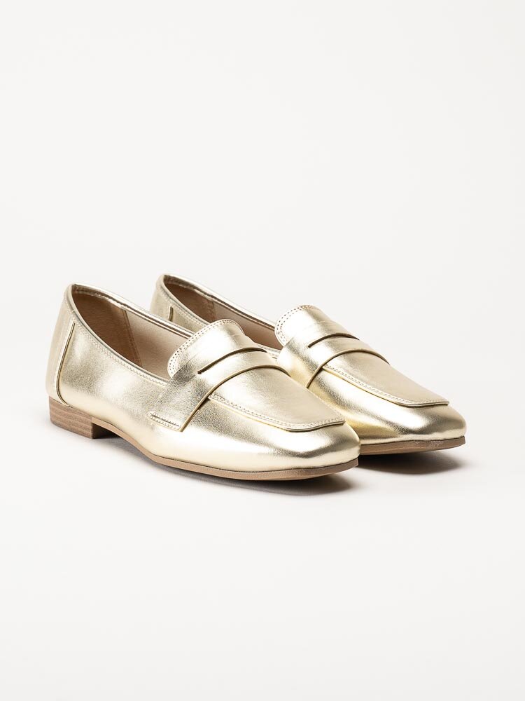 Duffy - Guldmetallic loafers i skinnimitation