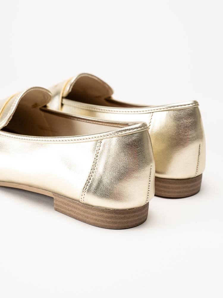 Duffy - Guldmetallic loafers i skinnimitation