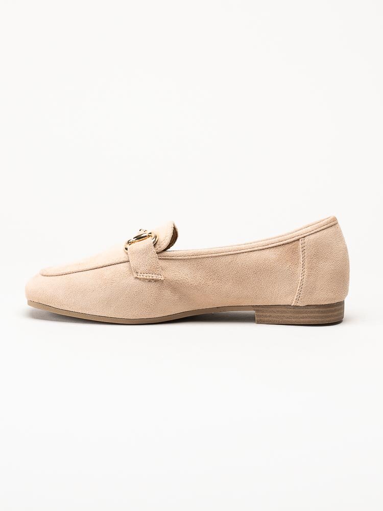 Duffy - Beige loafers med guldfärgat bett