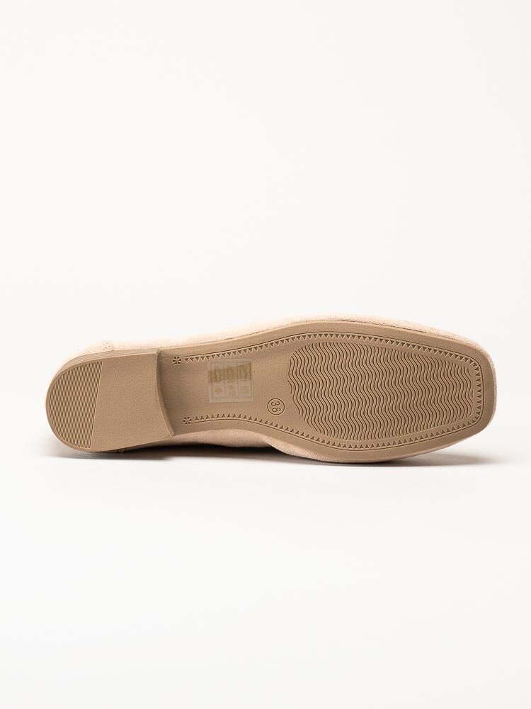 Duffy - Beige loafers med guldfärgat bett