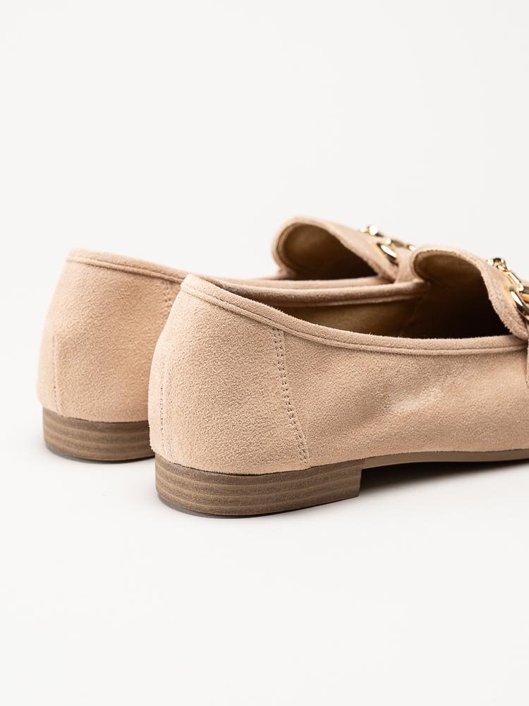 Duffy - Beige loafers med guldfärgat bett