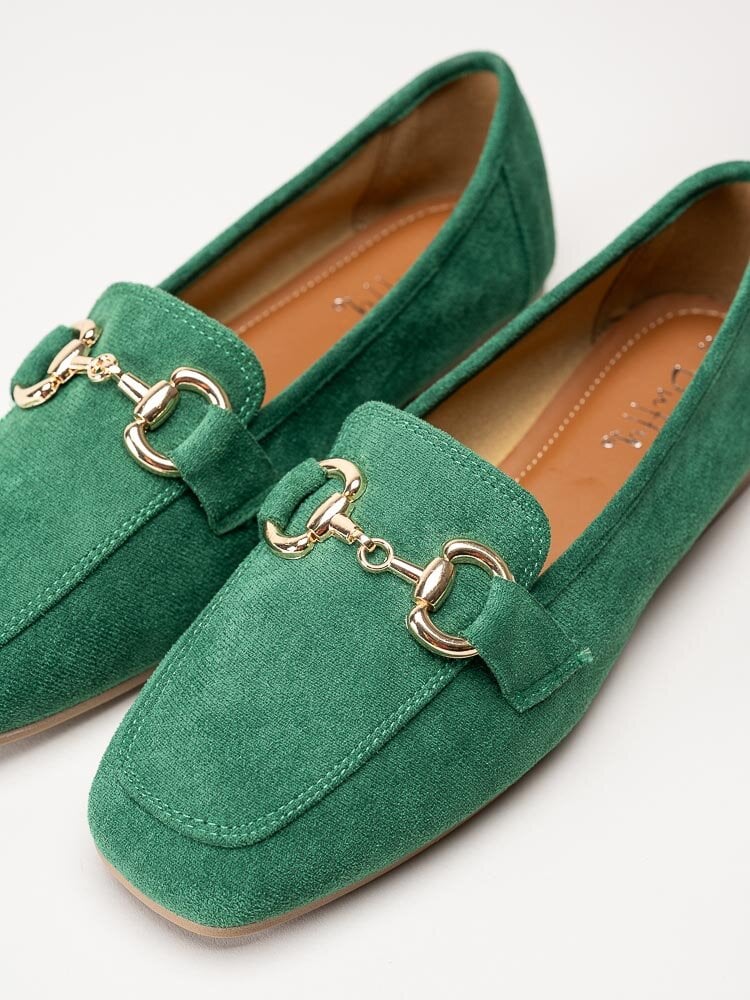 Duffy - Gröna loafers med guldfärgat bett