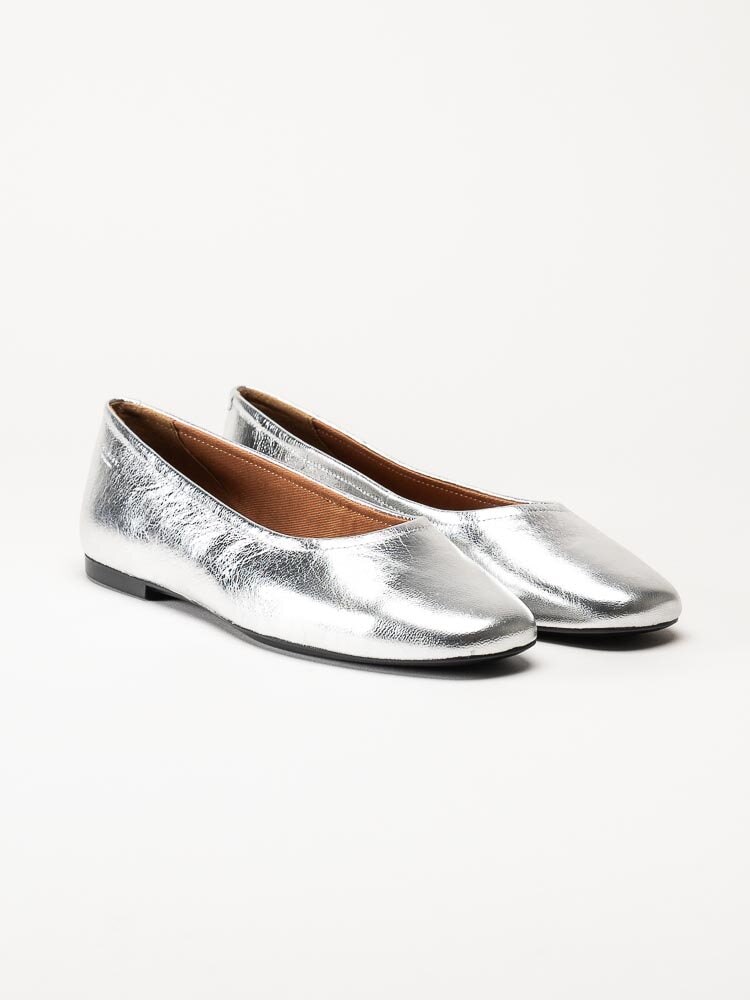 Vagabond - Jolin - Silvermetallic ballerinaskor i skinn