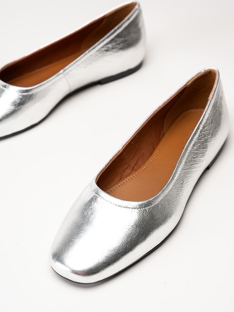 Vagabond - Jolin - Silvermetallic ballerinaskor i skinn