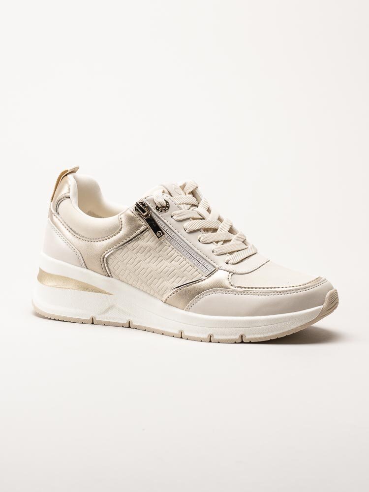 Tamaris - Beige kilklackade sneakers