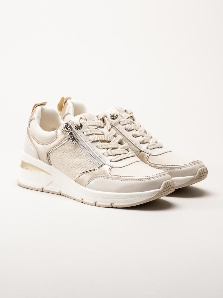 Tamaris - Beige kilklackade sneakers