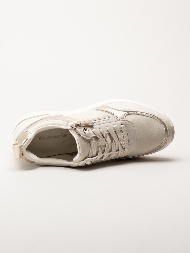 Tamaris - Beige kilklackade sneakers