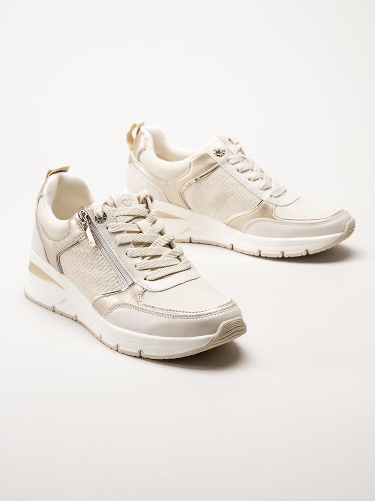 Tamaris - Beige kilklackade sneakers