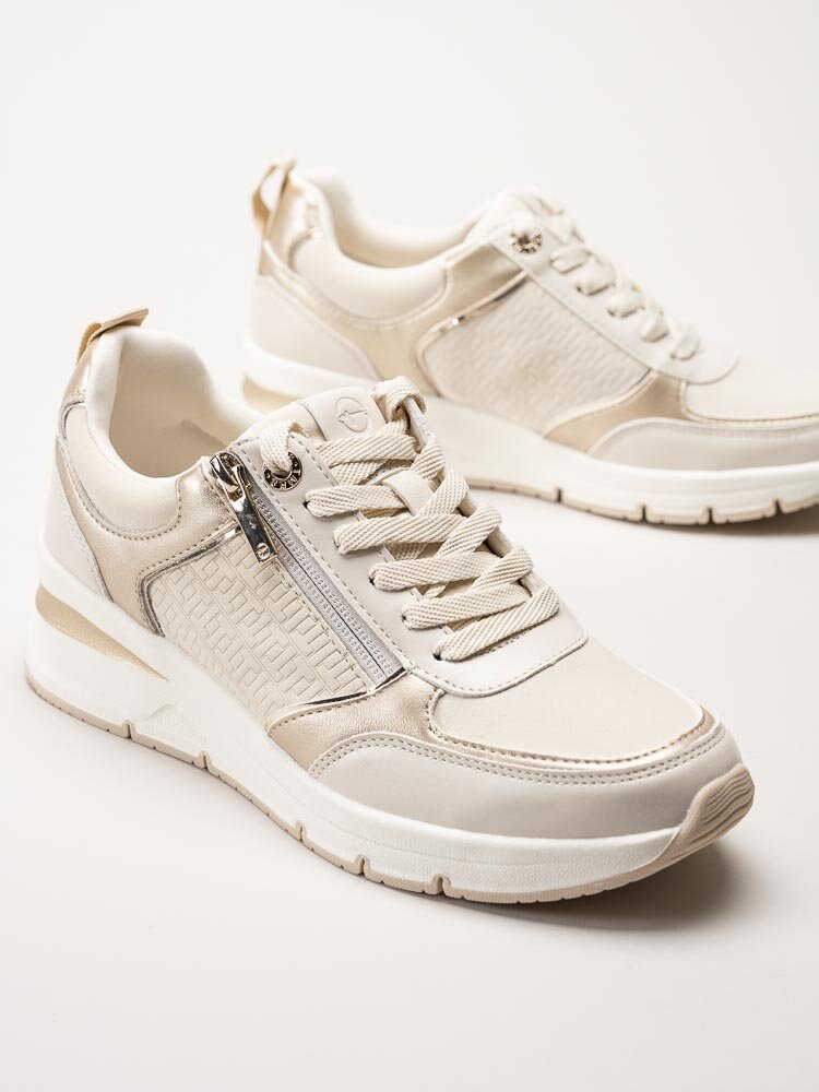 Tamaris - Beige kilklackade sneakers