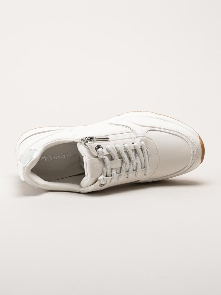 Tamaris - Vita kilklackade sneakers
