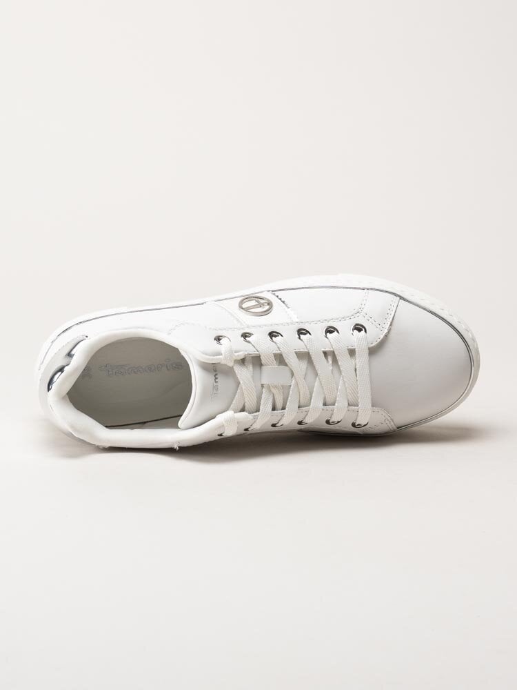 Tamaris - Vita sneakers i skinn