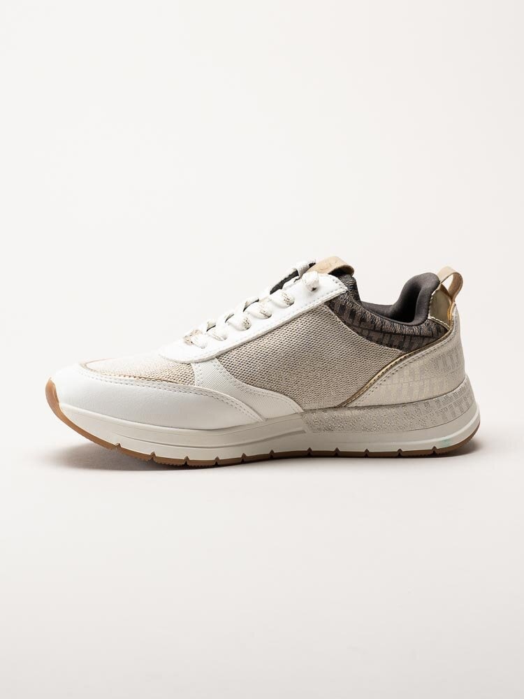 Tamaris - Beige sneakers i skinnimitation