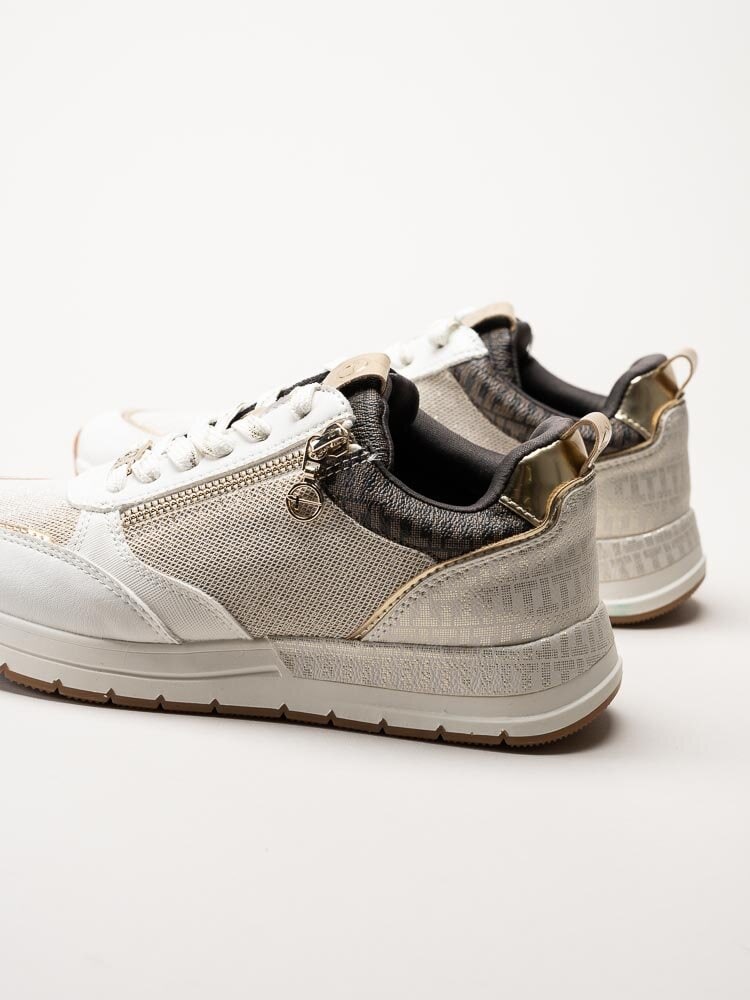 Tamaris - Beige sneakers i skinnimitation