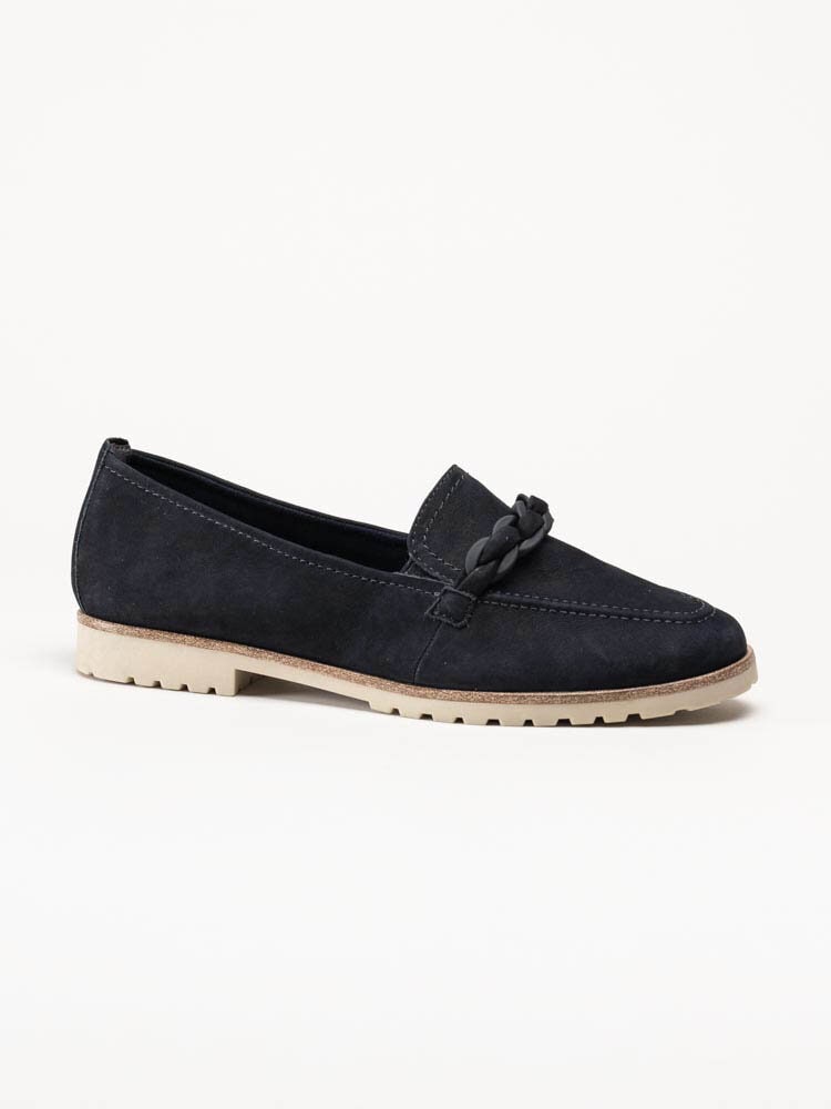 Tamaris - Marinblå loafers i nubuck