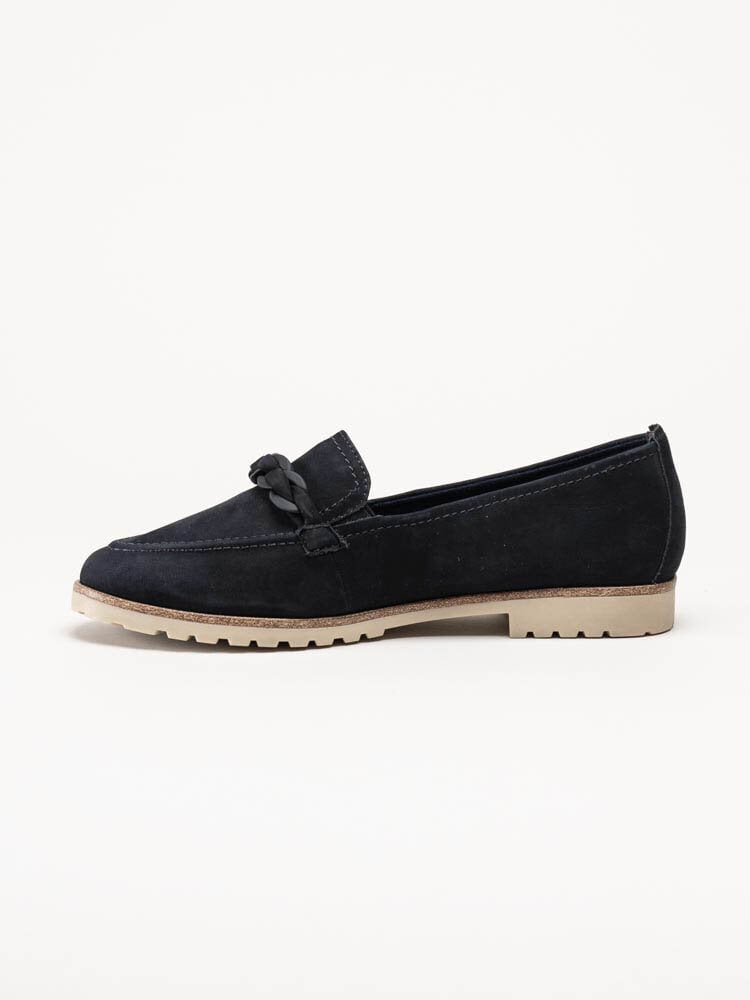 Tamaris - Marinblå loafers i nubuck