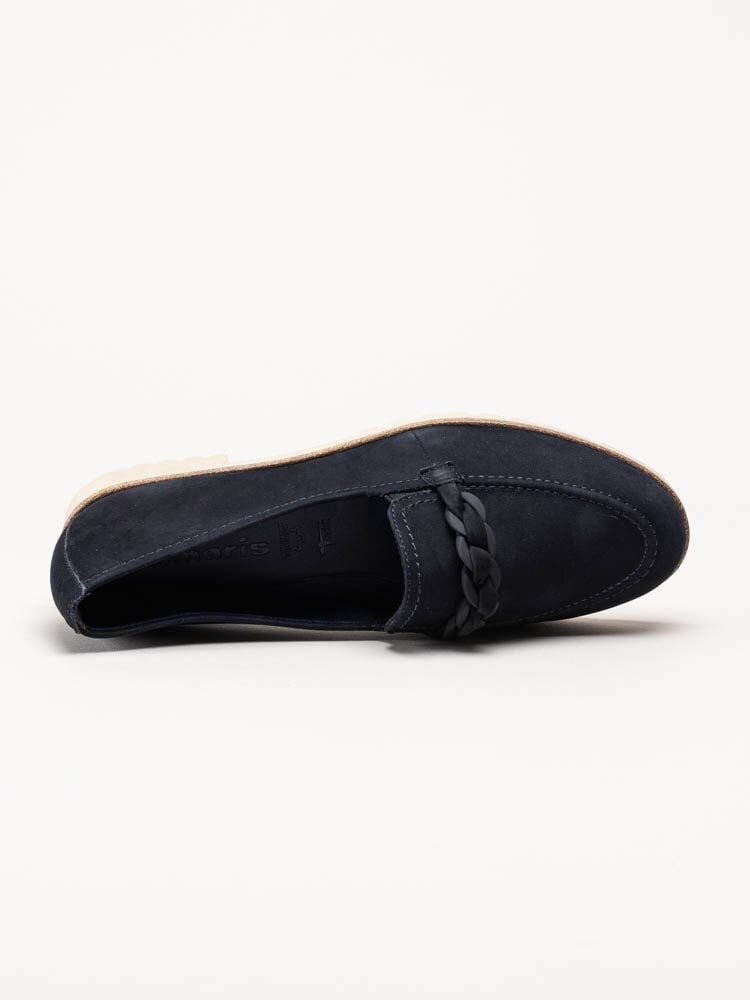 Tamaris - Marinblå loafers i nubuck