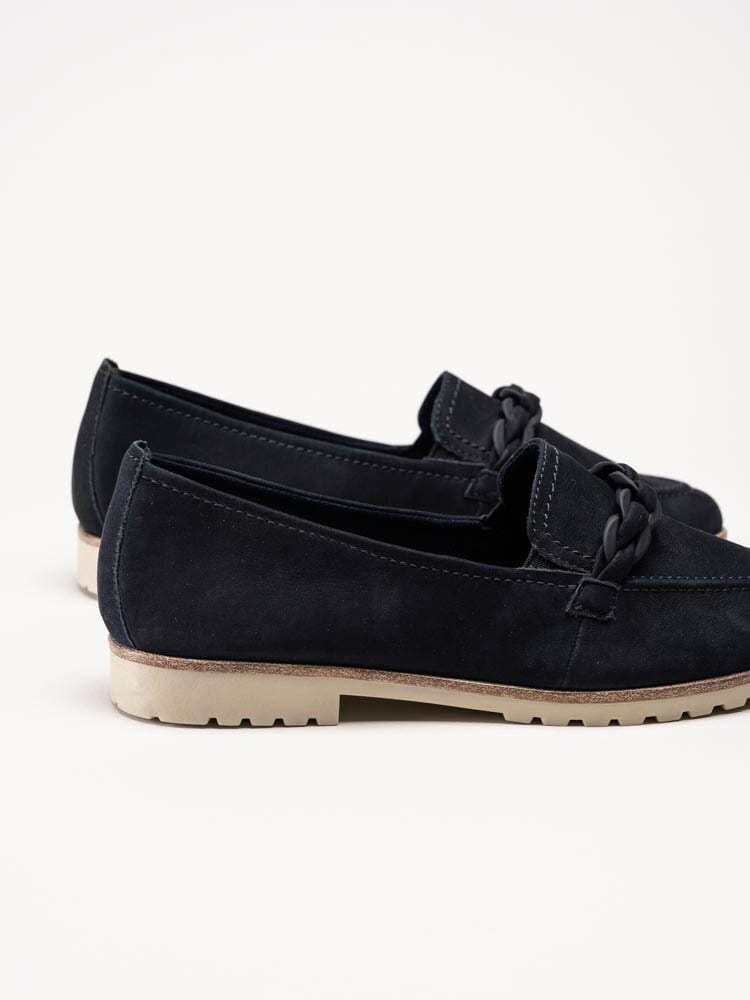 Tamaris - Marinblå loafers i nubuck