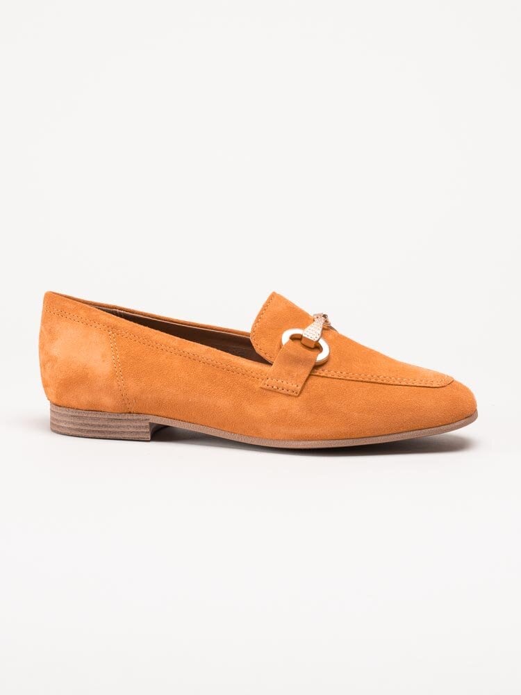 Tamaris - Orange loafers i mocka