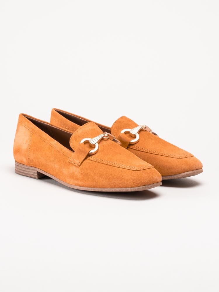 Tamaris - Orange loafers i mocka